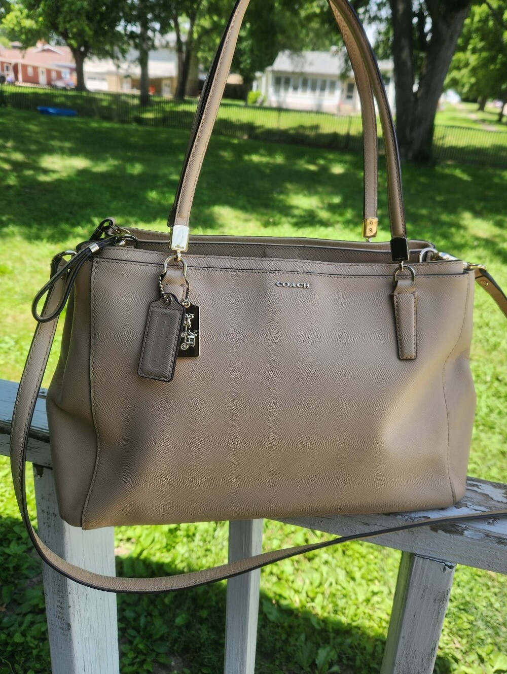 Coach Madison Christie Carryall Satchel #29422 2013 Retro Saffiano Leather